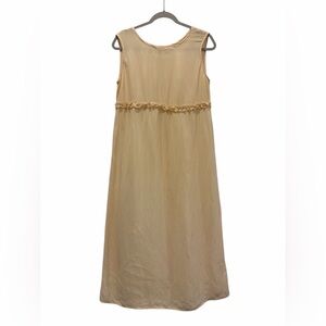 Earth Song Butter Yellow Cottagecore Granola Shift Maxi Dress Size 10 FLAW